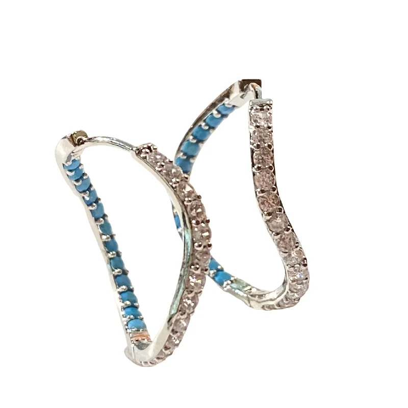 Best hoop earrings with detachable studs for a versatile and adjustable accessory-Karen Birthstone Inside Out Wavy Hoops