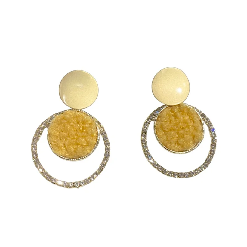 Hoop earrings with spiral designs for a dynamic and fluid look-Kory Fuzzy Round Earring