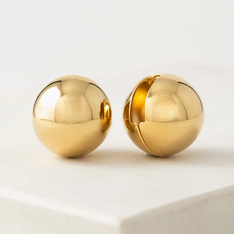 Large hoop earrings for a bold and statement-making fashion accessory-Large Bubble Earrings Gold