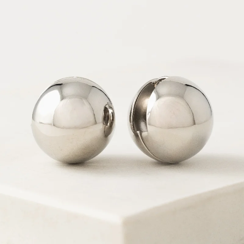 Small hoop earrings for a delicate and understated everyday wear-Large Bubble Earrings Silver