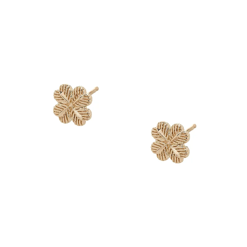 Hoop earrings with heart-shaped frames for a romantic and feminine look-LUCKY CLOVER STUDS