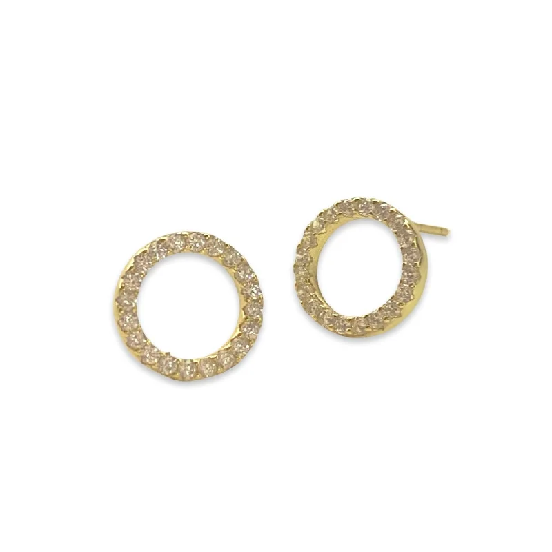 Classic hoop earrings with a thin profile for a sleek and subtle style-Geovana Circle Sparkle M Studs