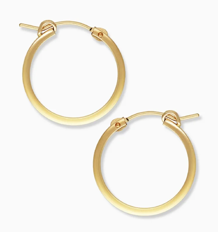 Best hoop earrings with twisted rope designs for a nautical-inspired style-Medium Gold Hoop Earrings