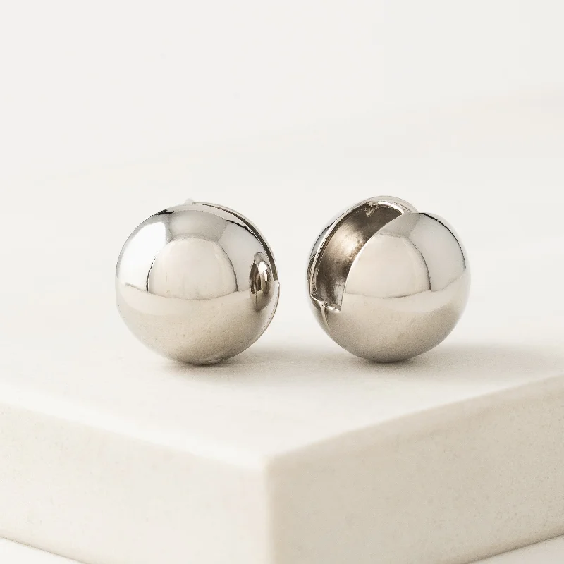 Hoop earrings with polished silver finish for a shiny, modern appeal-Midi Bubble Earrings Silver