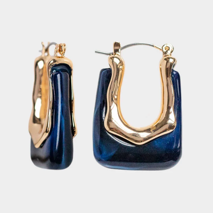 Hoop earrings with satin finishes for a smooth and elegant appearance-Mod Square Resin Earrings