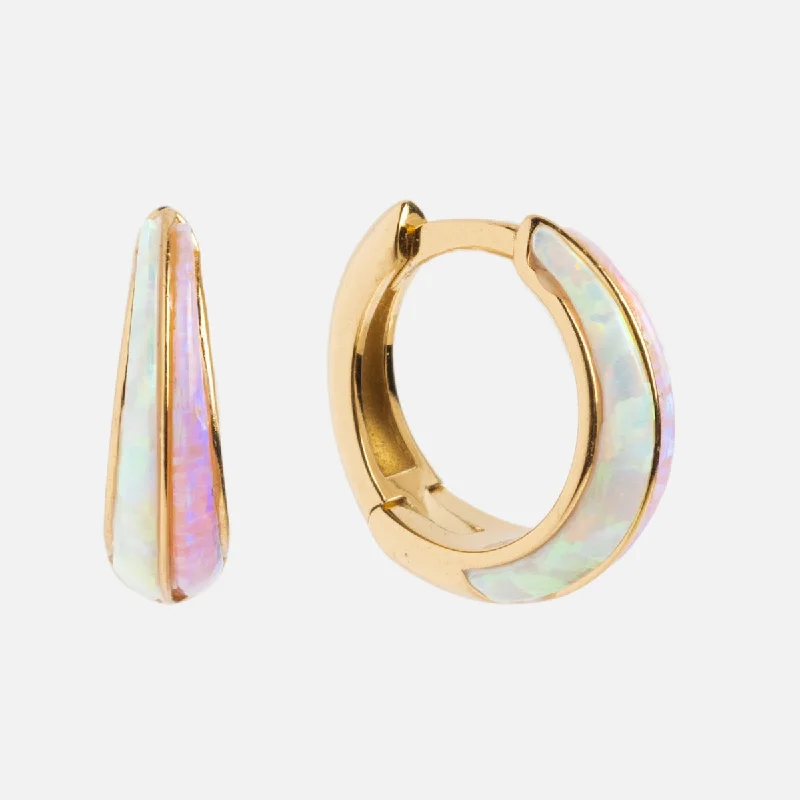 Best hoop earrings with tribal designs for a cultural and exotic aesthetic-Opal Ombre Deux Huggies