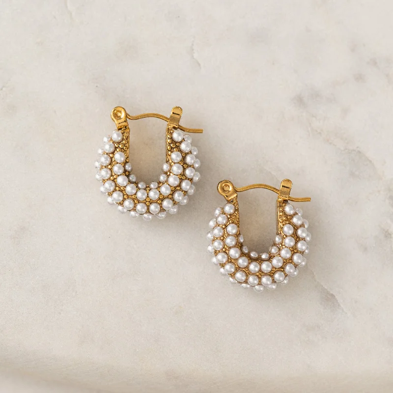 Hoop earrings with luxe velvet finishes for a rich and luxurious touch-Perla Hoop Earrings