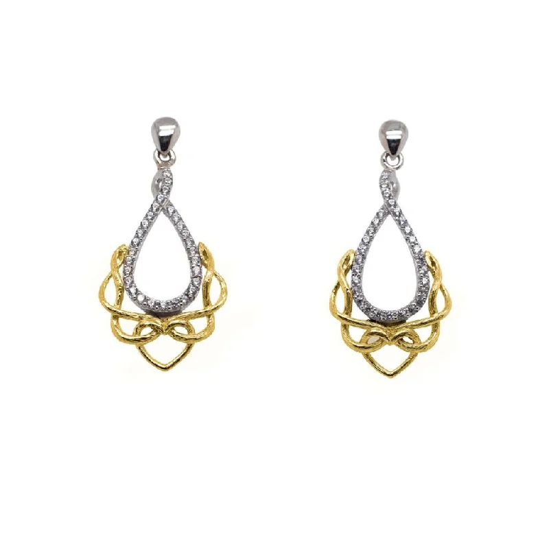 Hoop earrings with oversized pearl accents for a statement-making look-Silver and 10k Yellow or Rose Gold Love's Chalice Post Earrings