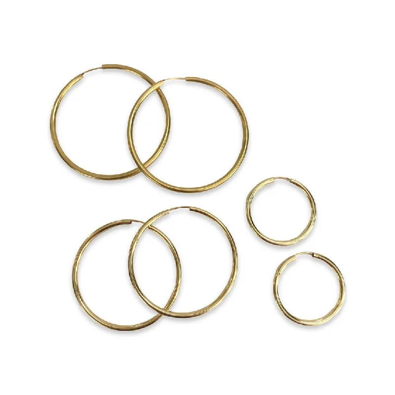 Hoop earrings with circle designs for a classic and timeless shape-Sterling Silver Hoops Gold Thick