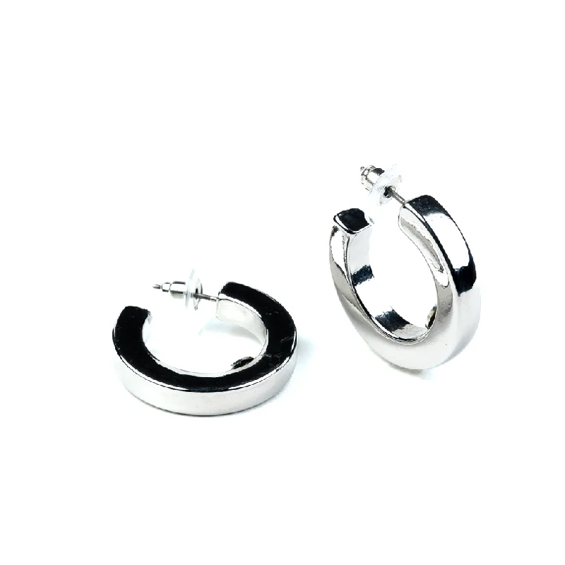 Best hoop earrings with asymmetrical designs for a fashion-forward, avant-garde look-Polished Silver Hoop Earrings