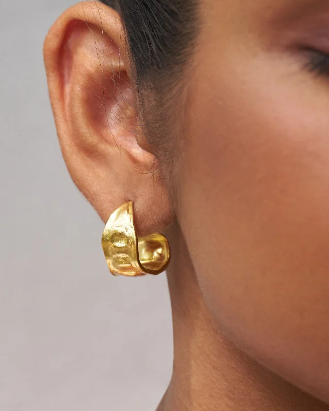 Best hoop earrings with turquoise stones for a bohemian-inspired vibe-Seed Pod Small Hoops - Gold