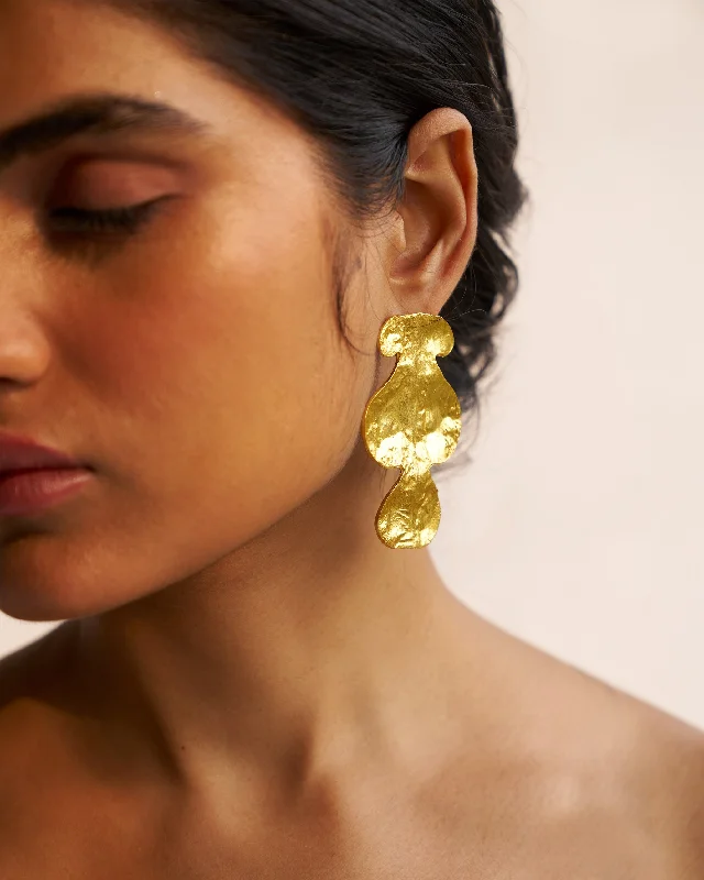 Hoop earrings with satin finishes for a smooth and elegant appearance-Shimmy Earrings - Gold