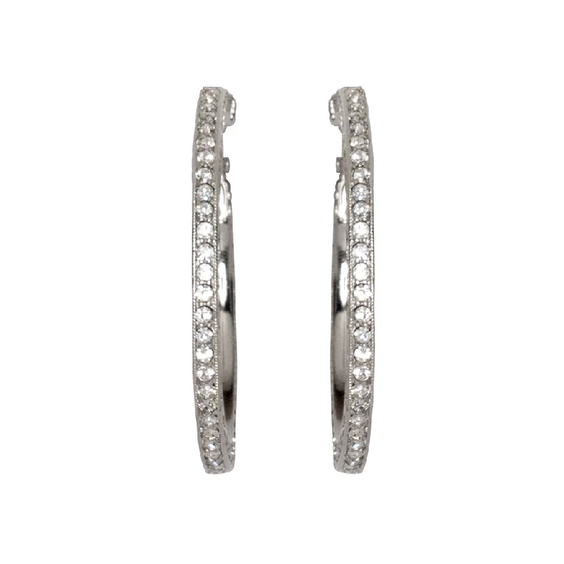 Best hoop earrings with stacked layers for a dimensional and bold look-Crystal Pave' Hoop Earrings