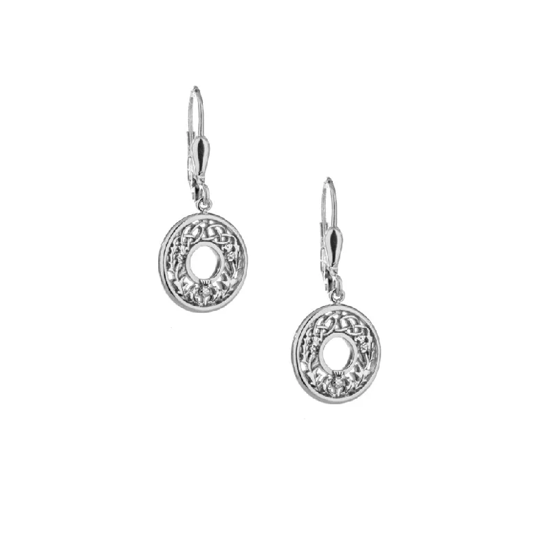 Hoop earrings with tortoiseshell designs for a chic and classic style-Silver Thistle Earrings