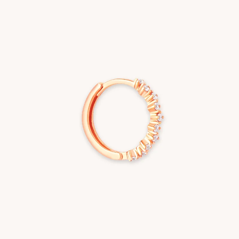 Hoop earrings with resin accents for a bold and colorful design-Cluster Hoop 11.5mm in Rose Gold