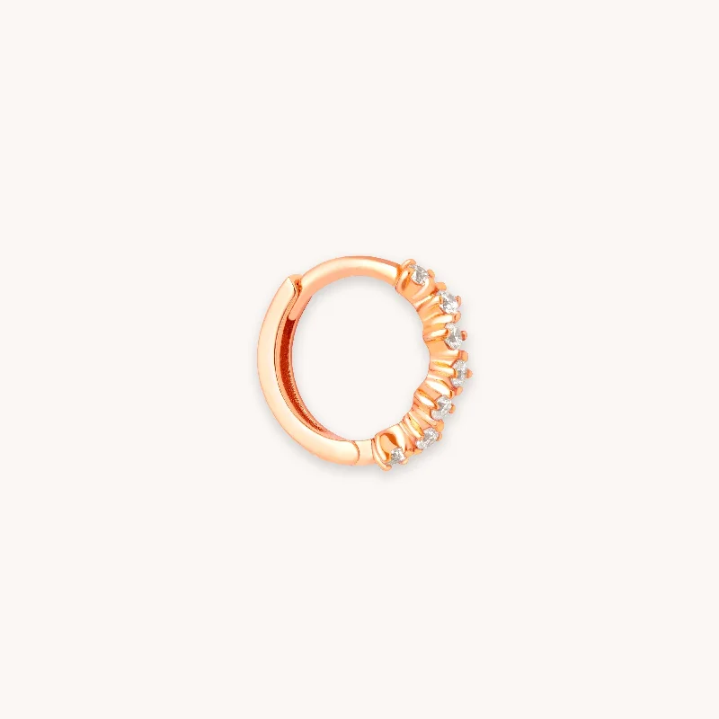 Best hoop earrings with detachable studs for a versatile and adjustable accessory-Cluster Hoop 8mm in Rose Gold