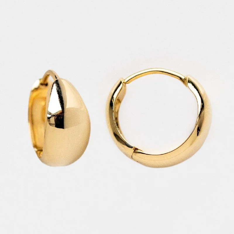 Best hoop earrings with asymmetrical designs for a fashion-forward, avant-garde look-Solid Gold Chunky Huggie Hoops