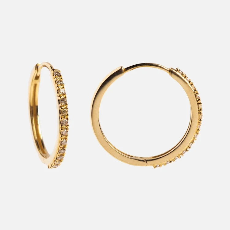 Best hoop earrings with gold-plated finishes for an affordable luxury vibe-Solid Gold Diamond Hoops