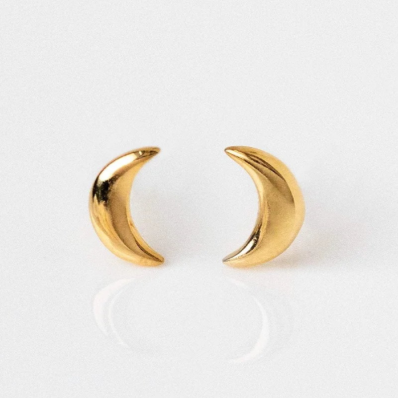 Best hoop earrings with asymmetrical designs for a fashion-forward, avant-garde look-Solid Gold Moon Earrings