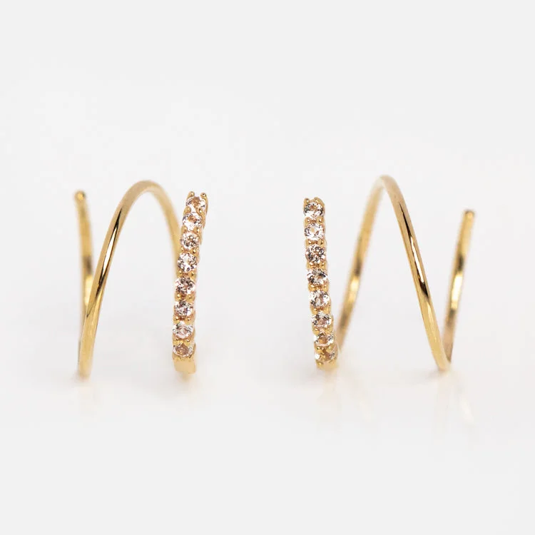 Best hoop earrings with custom engravings for a personalized and meaningful gift-Solid Gold Twist Double Piercing Huggies