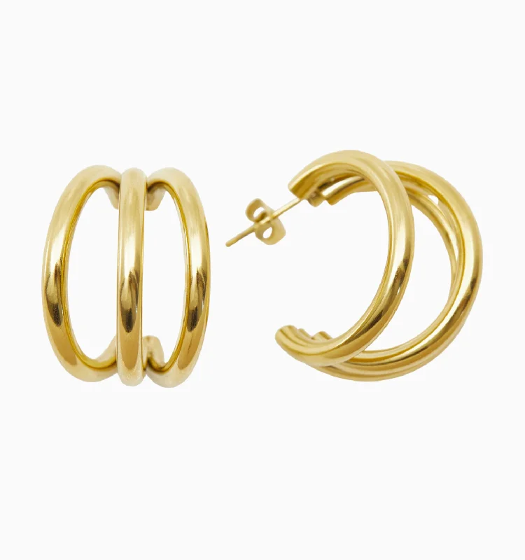 Best hoop earrings with matte finish for a sophisticated, understated design-Sophia Triple Hoop Earrings