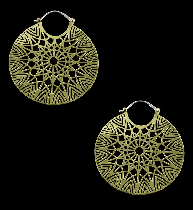 Best hoop earrings with gold-plated finishes for an affordable luxury vibe-Stellar Brass Earrings - Weights