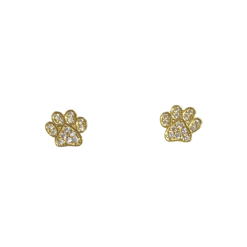 Hoop earrings with rhinestone embellishments for a glamorous and sparkling look-Sterling Silver Dog Paw Studs