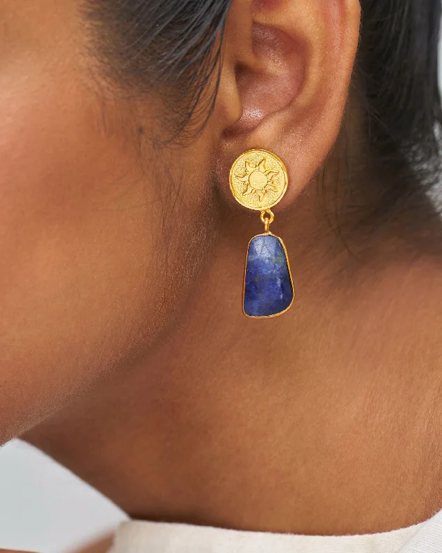 Large hoop earrings for a bold and statement-making fashion accessory-Sunrise Earrings - Blue