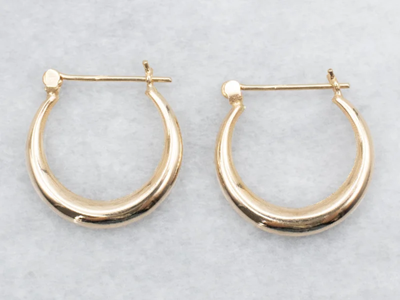 Hoop earrings with enamel stripes for a colorful and eye-catching design-Tapered Gold Hoop Earrings