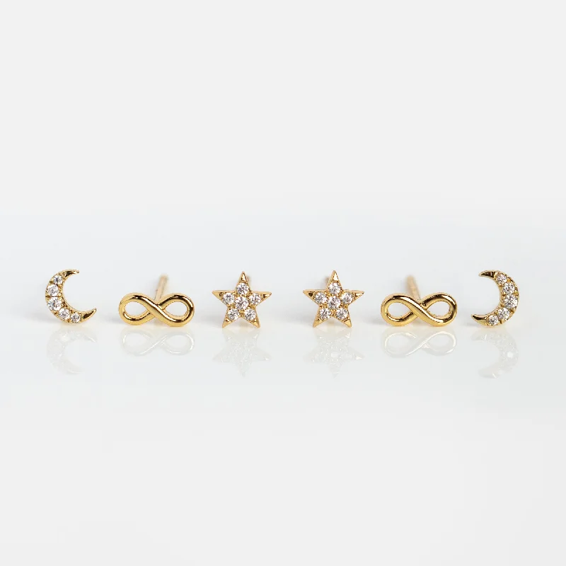 Hoop earrings with tortoiseshell designs for a chic and classic style-The Summer I Turned Pretty Infinity Stud Earring Pack