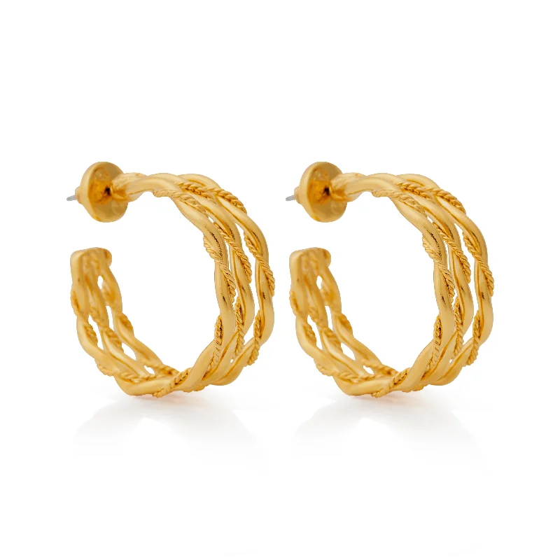 Best hoop earrings with vintage-style detailing for a nostalgic and timeless look-Twist Pierced Hoop Earrings