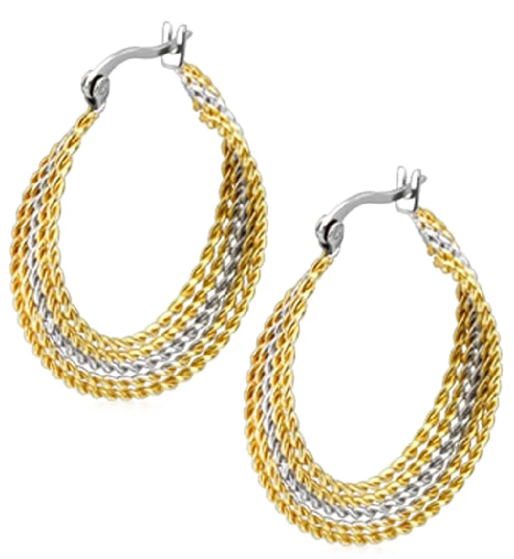 Hoop earrings with circle designs for a classic and timeless shape-Twisted Golden Hoop Earrings