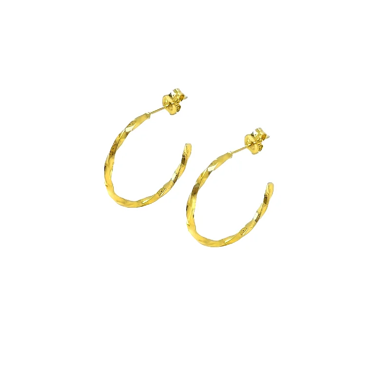 Hoop earrings with intricate designs for a unique and artistic appearance-Wild Mint Twist Hoop Earrings