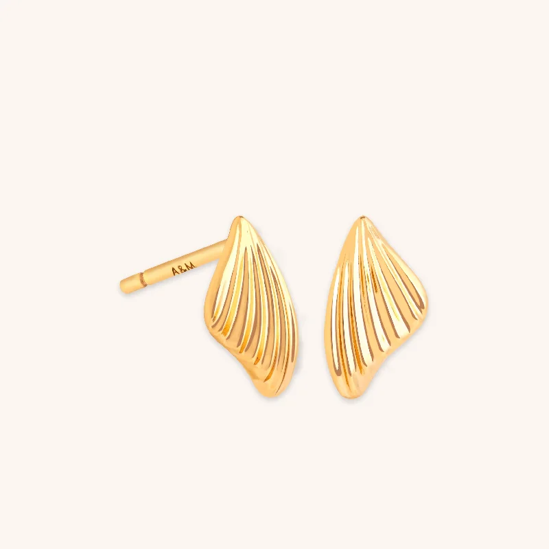 Best hoop earrings with satin ribbons for a soft, feminine appearance-Wing Statement Studs in Gold