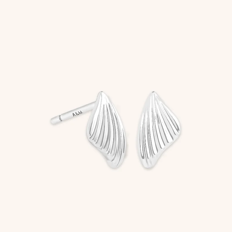 Best hoop earrings with baroque pearls for a luxurious and elegant vibe-Wing Statement Studs in Silver