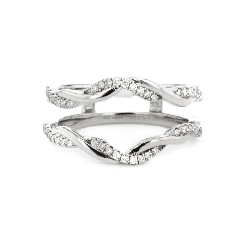 Dainty rings with subtle engraved star motifs -0.27 ctw Diamond Guard Contour Band