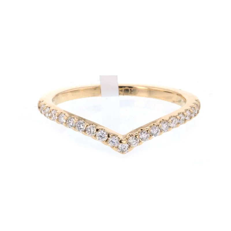 Vintage rings with engraved floral band designs -0.33 ctw Diamond Contour Band