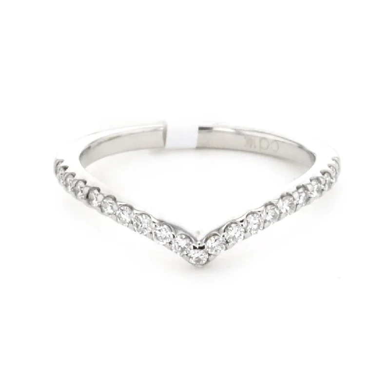 Minimalist rings with tiny diamond dot accents -0.33 ctw Diamond Contour Band