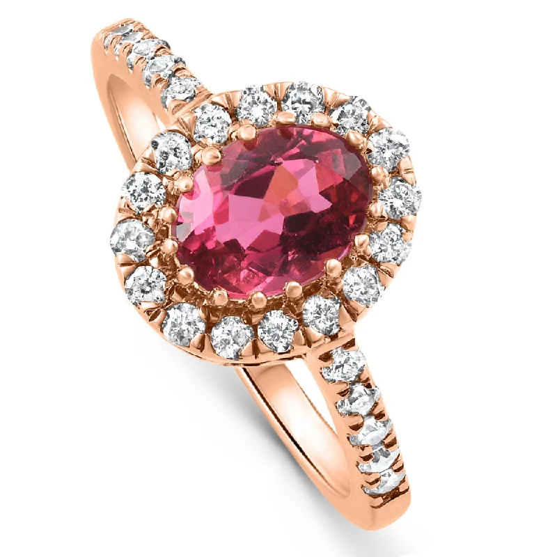 Platinum rings with sparkling sapphire center stones -1 1/2Ct Oval Ruby Halo Diamond Ring 14k Gold Lab Grown