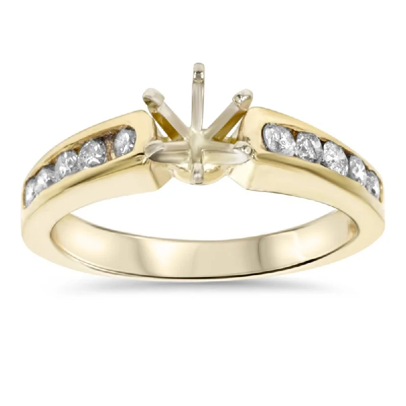 Gold rings with intricate celtic knot patterns -1/2ct Diamond Semi Mount Engagement Ring Setting Gold