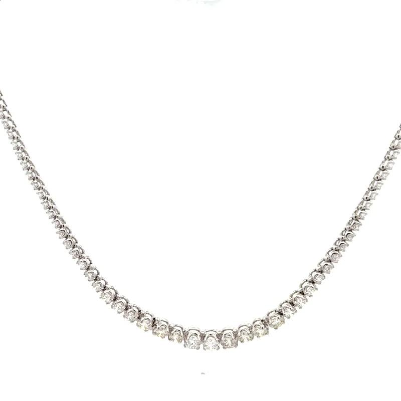 Trendy necklaces and pendants with geometric shapes for a modern aesthetic-13.13CTW Diamond Riviera Tennis Necklace