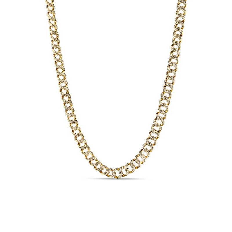 Beautiful necklaces and pendants with tree branch motifs for a nature-inspired design-14k Pavé Diamond Curb Chain Necklace