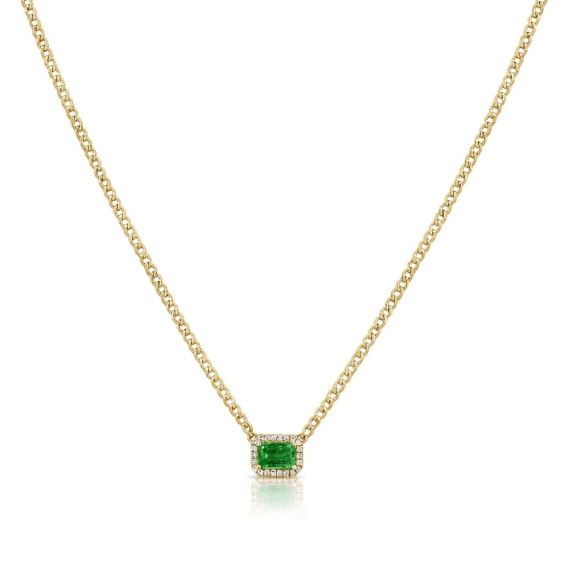 Best necklaces and pendants with personalized coordinates for a special keepsake-14K Emerald Designer Links Necklace