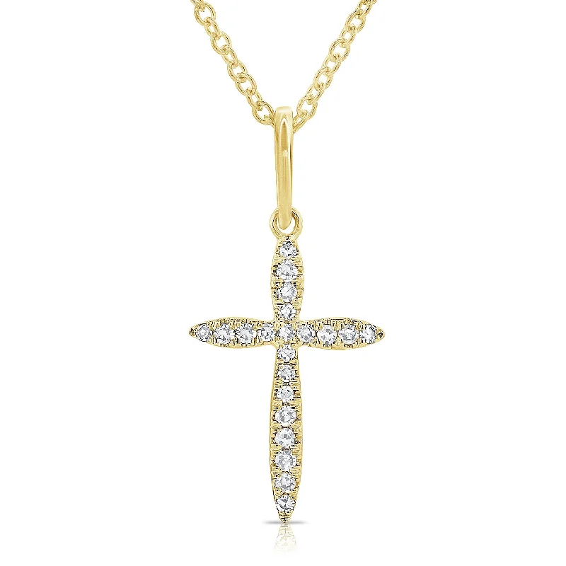 Necklaces and pendants with diamond pendants for a luxurious sparkling effect-14K Gold Cross Necklace with Diamonds