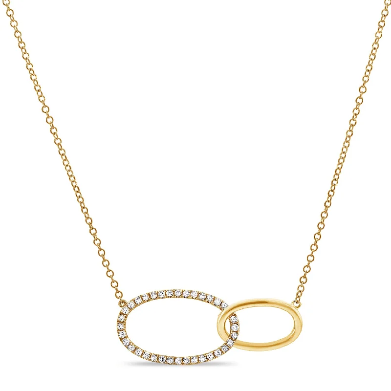 Necklaces and pendants with clear quartz for a pure and radiant look-14K Gold Designer Links Diamond Necklace