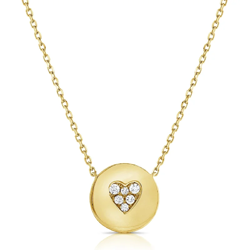 Best necklaces and pendants with seashell designs for a tropical, beachy vibe-14K Gold Diamond Heart Medallion Necklace