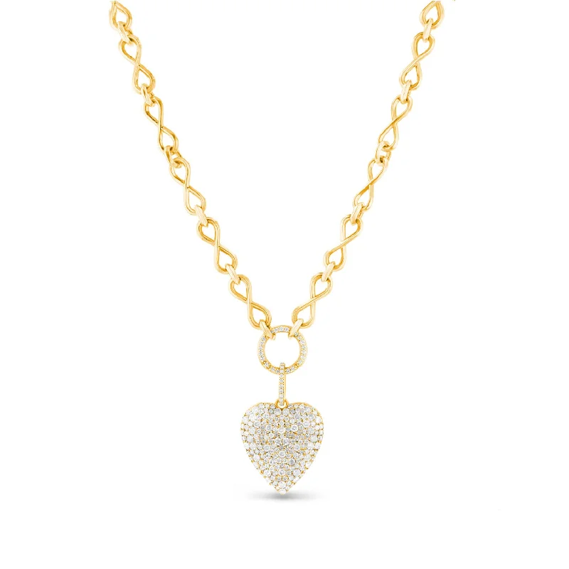 Stunning necklaces and pendants with birthstone pendants for a personal touch-14k Forever in Love Diamond Cobblestone Heart on Infinity Chain