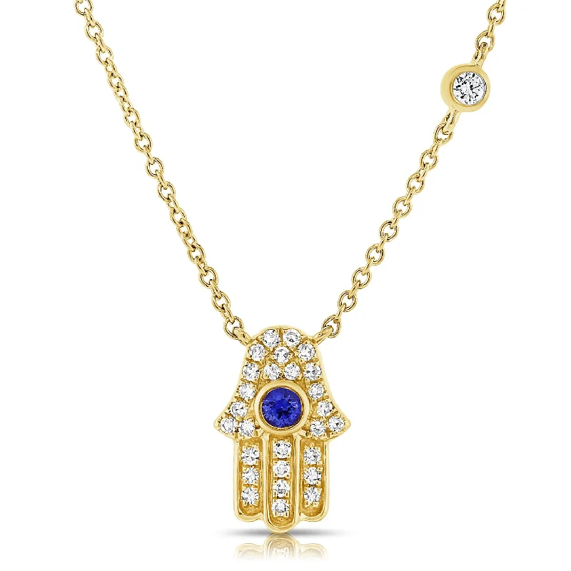 Best necklaces and pendants for everyday wear with minimalist designs-14K Gold Evil Eye & Hamsa Necklace with Diamonds