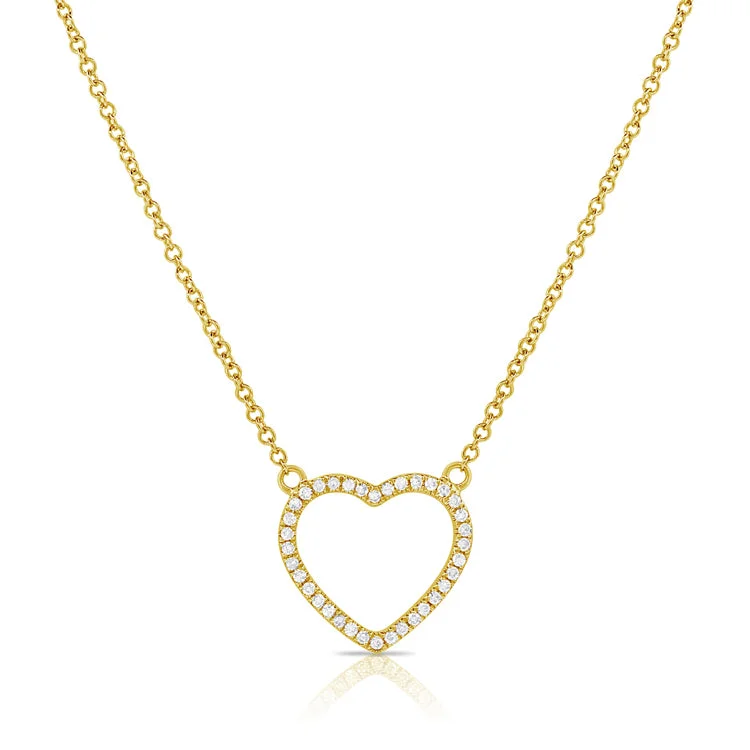 Beautiful necklaces and pendants with tree branch motifs for a nature-inspired design-14K Gold Heart Pendant with Diamonds