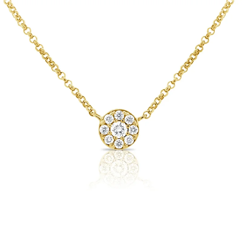 Best necklaces and pendants for weddings with matching designs for bride and groom-14K Gold Illusion Set Necklace with Dazzling Diamonds